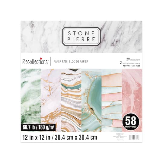 12" x 12" Stone Paper Pad by Recollections™, 58 Sheets